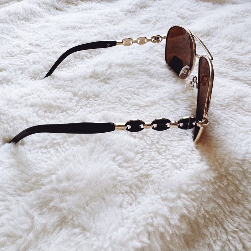 Brooklyn Brown Sleek Aviator Sunglasses - Picture 8 of 10